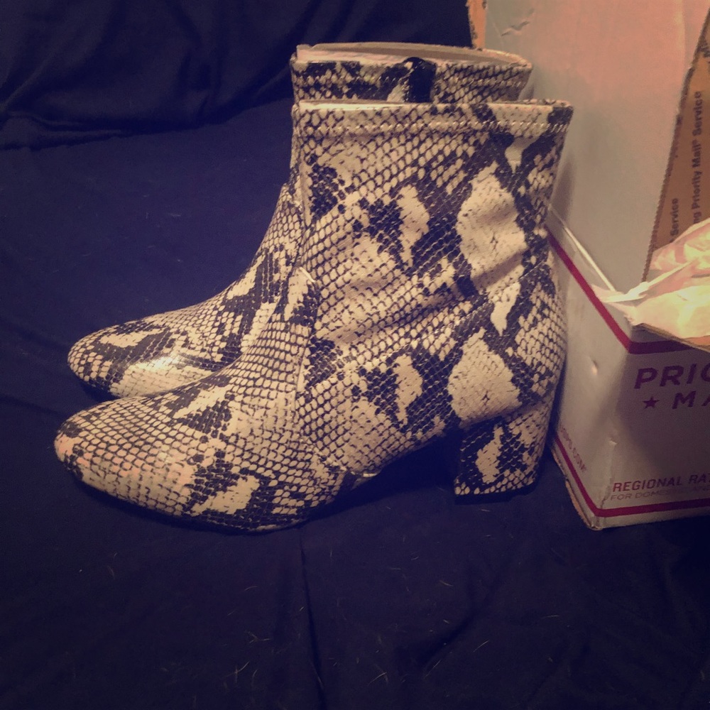 Brand New (no tags)- Snakeskin ankle boots